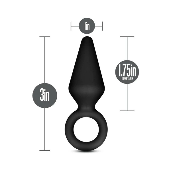 Blush Anal Adventures Platinum Silicone Loop Plug - Small Black
