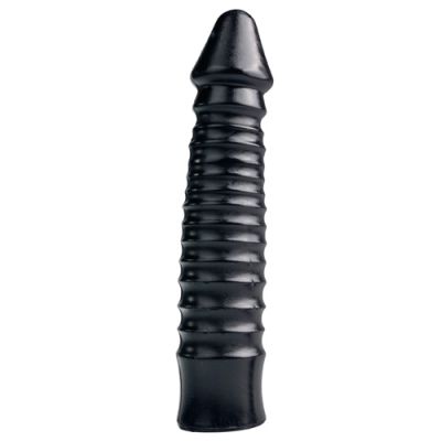 Large Dildo With Ribbed Shaft Black