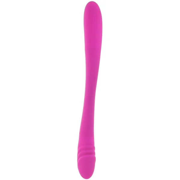 Inmi 7X Double Team Rechargeable Silicone Double Vibrating Dildo With Remote - Purple