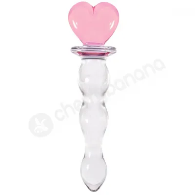 Crystal Heart Of Glass Pink Clear Glass Dildo