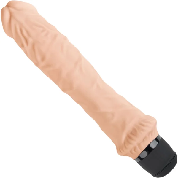 Powercocks Girthy Realistic Silicone Waterproof Rechargeable 8" Vibrator - Vanilla