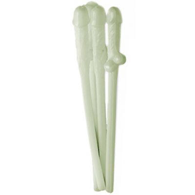 Glowing Pecker Straw 1pc One Size