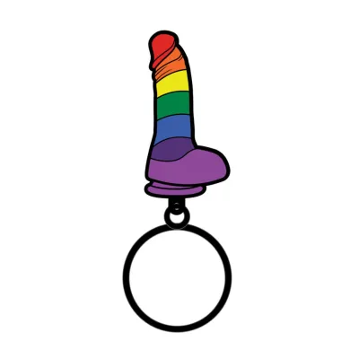 Rainbow Dildo Keychain