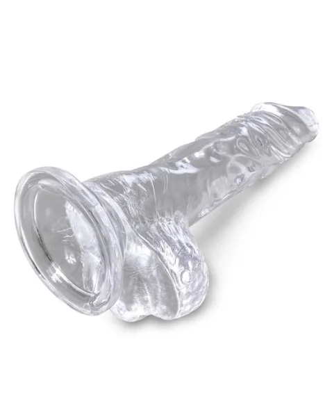 King Cock Clear Dildo With Balls - 4 Inch - 4 Inch