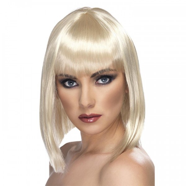 Alluring Asymmetric Blonde Bob Full Fringe Wig