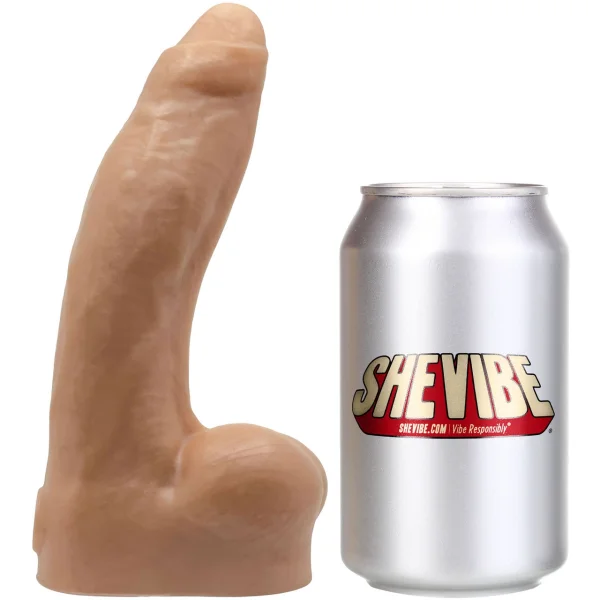 BIG Daddy Dakota Uncut Large 7.5" Platinum Silicone Realistic Dildo With Balls By Dee's Big Daddies - Vanilla