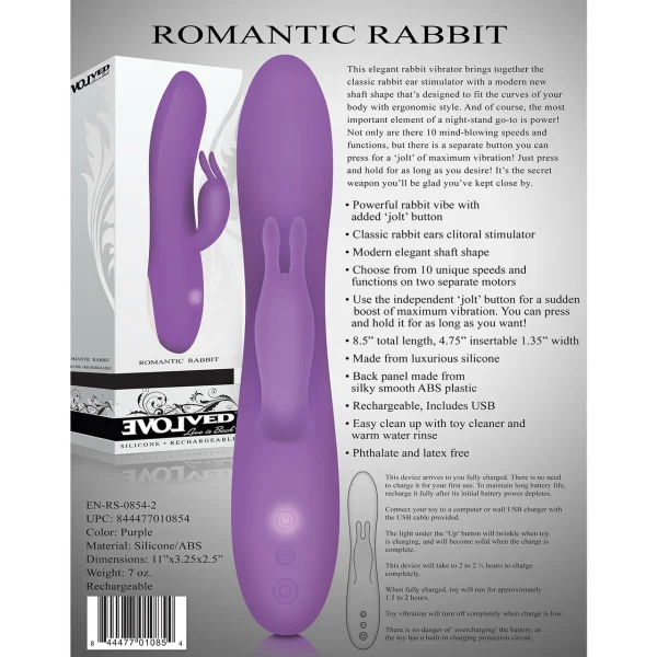Romantic Rabbit Silicone Rechargeable Vibrator by Evolved Novelties