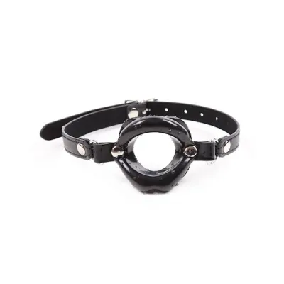 Lip Mouth Gag With Strap Black