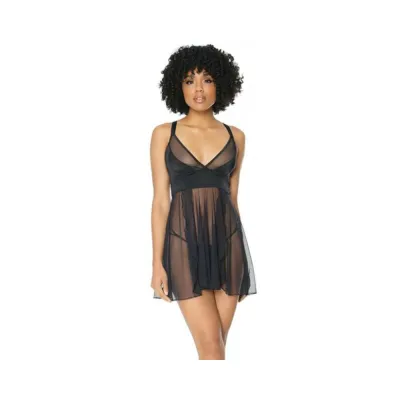Babydoll G string Black Os Hanging