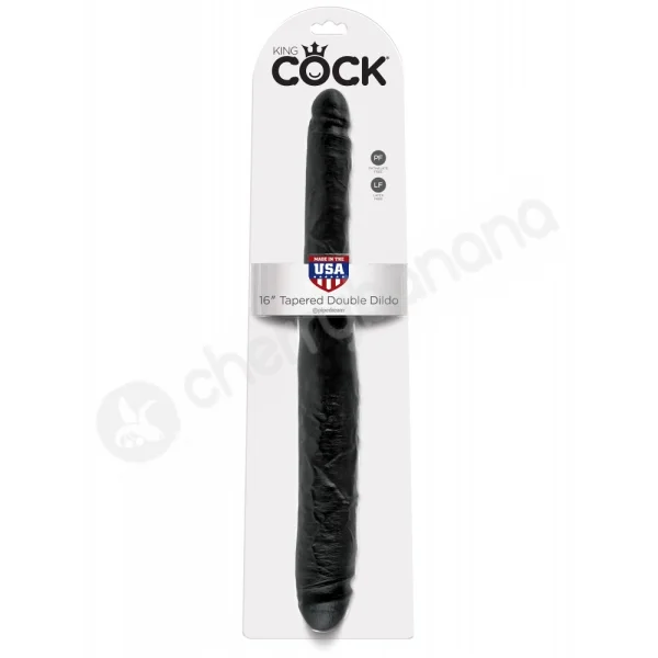 King Cock Black 16'' Tapered Double Dildo