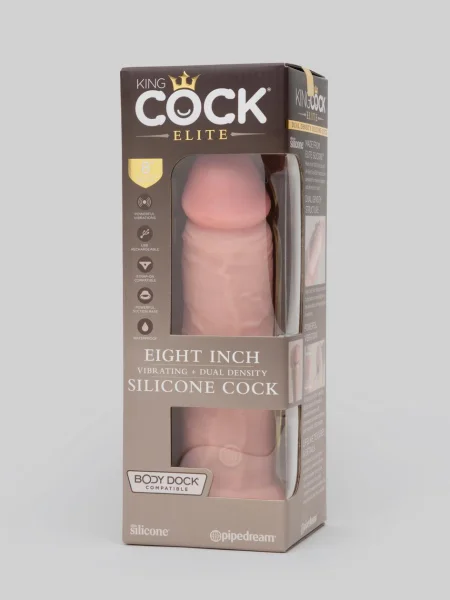 King Cock Elite Dual-Density Vibrating Realistic Dildo 8 Inch