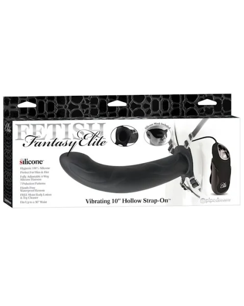 Fetish Fantasy Elite Vibrating 10 Hollow Strap-on - Black