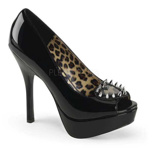 5 1/4 inches Heel, 1 1/4 inches PF Peep Toe Cutout Pump w/Spikes Detail — image 9 of 12