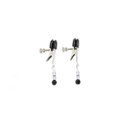 Adjustable Broad Tip Nipple Clamps W Purple Beads