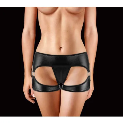 Exotic Vibrating Panty W Wireless Remote Control Bullet and Metal Rings Black