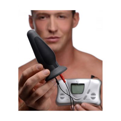 Estim Silicone Anal Plug Black Electric Sex Play