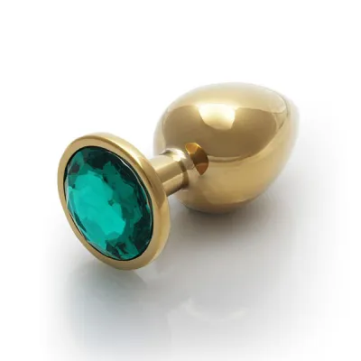 Ouch Green Gem Metal Gold Plug Large