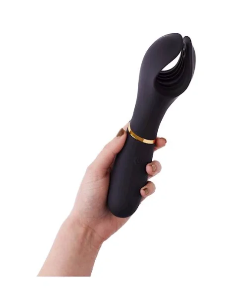 Share Satisfaction Khala Vibrating Penis Wand - Black - 8.3 Inch