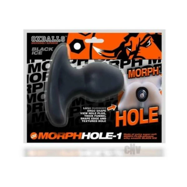 Butt Plugs:  Oxballs Morphhole-1 Gaper Plug Small Black Ice