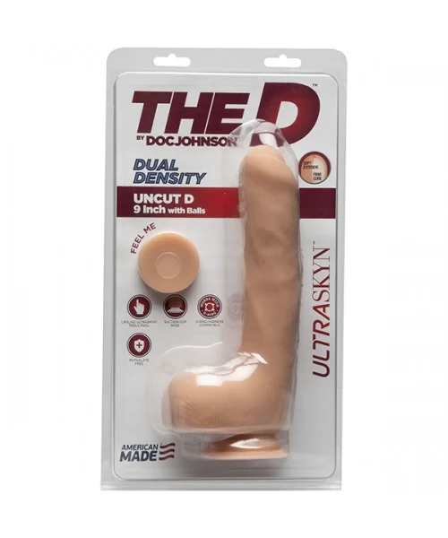 The D - Uncut D - ULTRASKYN 9" with Balls - Vanilla