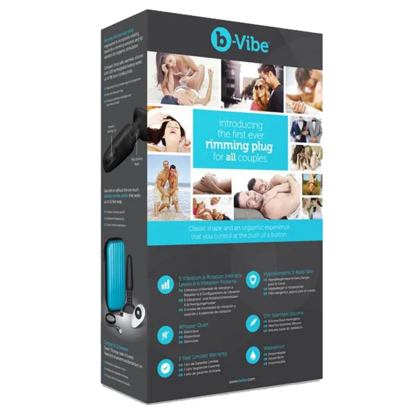 b-Vibe Rimming Plug 2 - Waterproof Remote Control Vibrating Anal Toy - Black