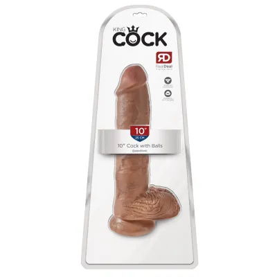 King Cock 10 Cock With Balls Tan