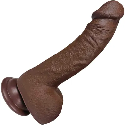 The Archer 6 Inch Silicone Realistic Dildo With Balls Suction Cup Base By Fukena Chocolate