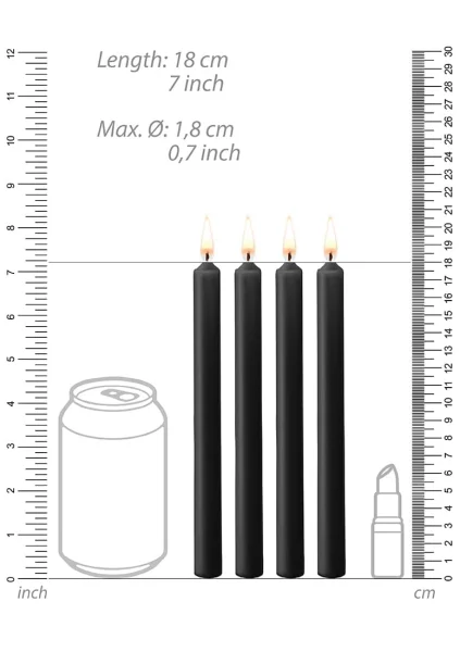 Teasing Wax Candles Large - Blk - 4-Pack
