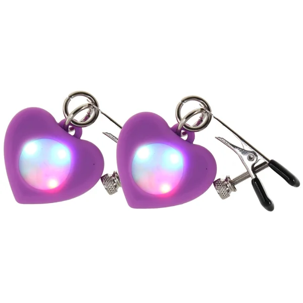 Charmed Silicone Light Up Heart Clamps