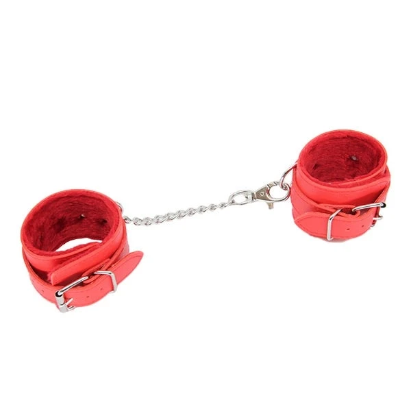 Love In Leather Leatherette Faux-Fur Lined Wrist Cuffs