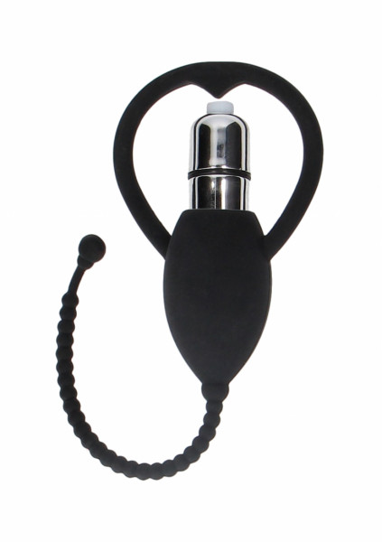 Urethral Sounding Vibrating Bullet Plug - Black - Urethral Sounding