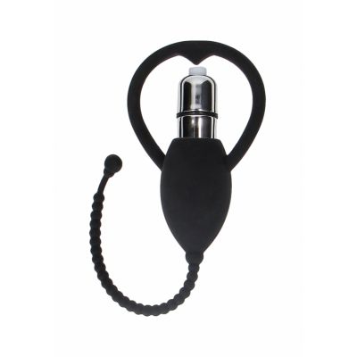 Urethral Sounding Vibrating Bullet Plug Black Urethral Sounding