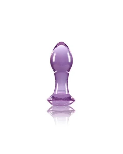 Crystal Gem Butt Plug  - Purple - 3.5 Inch