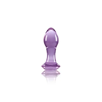 Crystal Gem Butt Plug Purple 3 5 Inch