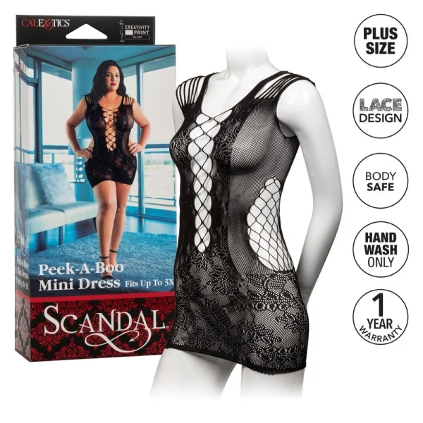 Calexotics Scandal Peek-A-Boo Mini Dress Plus Size — image 4 of 4