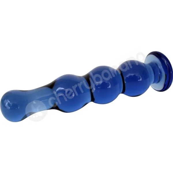 Crystal Ripples Blue Rippled Butt Plug