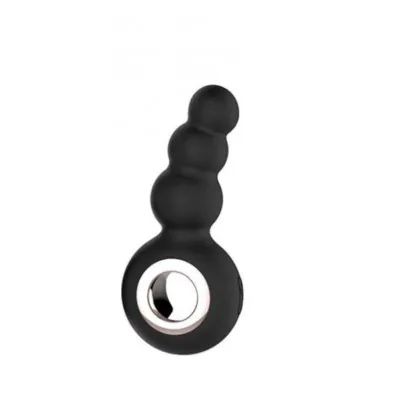Gender Fluid Quiver Anal Ring Bead Vibe Silicone Black