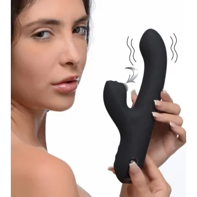 5 Star 13x Silicone Pulsing And Vibrating Rabbit Black