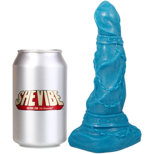 The Selene Goddess of the Moon 7.5" Silicone Fantasy Dildo By Uberrime - Glow-In-The-Dark Blue