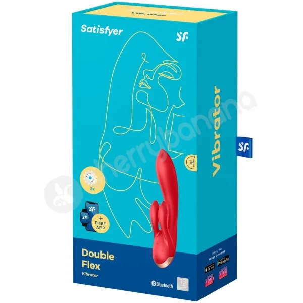 Satisfyer Double Flex G-Spot & Clitoris Flexible Red Rabbit With App Control