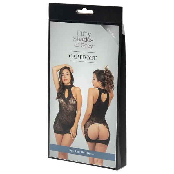 Fifty Shades Of Grey Captivate Spanking Mini Dress in Black