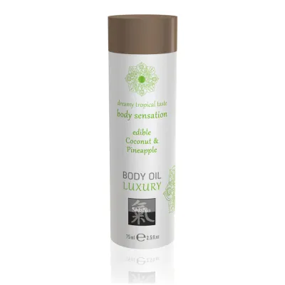 Shiatsu Luxury Body Oil Edible Coconut And Pineapple 75ml Oil Based