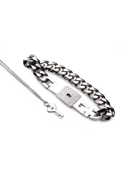 Chained Locking Bracelet and Key Necklace