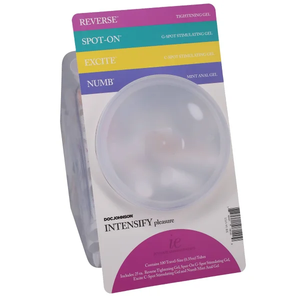 Intimate Enhancements - Intensify Pleasure -  Fishbowl Display - 100 Pieces -  0.35 Oz Tubes