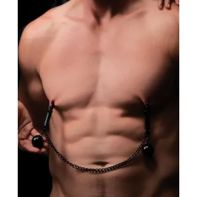 Nipple Clamps With Ball Weights And Chain Black