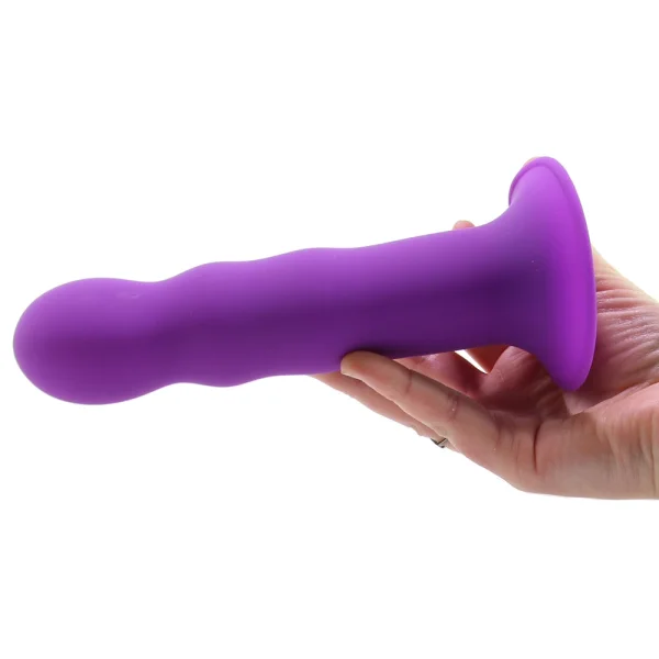 Squeeze-It Squeezable Wavy Suction Cup Dildo - Purple