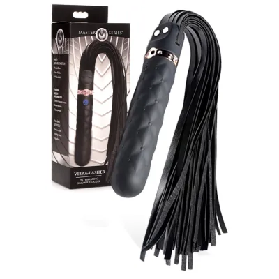 Master Series Vibra Lasher Vibrating Silicone Dildo Flogger