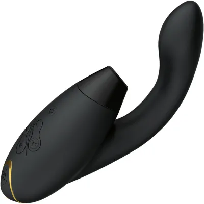 Womanizer DUO 2 Silicone Pleasure Air Clitoral G Spot Stimulator Black