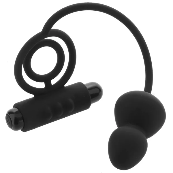 Anal Adventures Platinum Plug With Vibrating Cock Ring