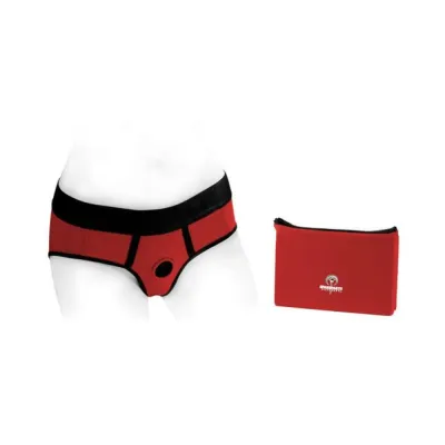 Strap on Dildos Harnesses Spareparts Tomboi Nylon Briefs Harness Red black Size 5xl